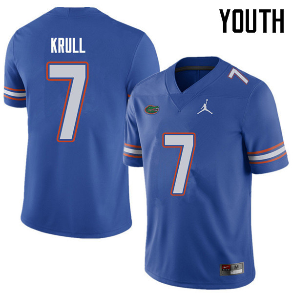 Jordan Brand Youth #7 Lucas Krull Florida Gators College Football Jerseys Sale-Royal